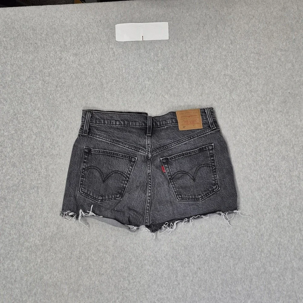 Levi's 501 Women Shorts W28 Gray Denim Jeans Grunge Button Logo